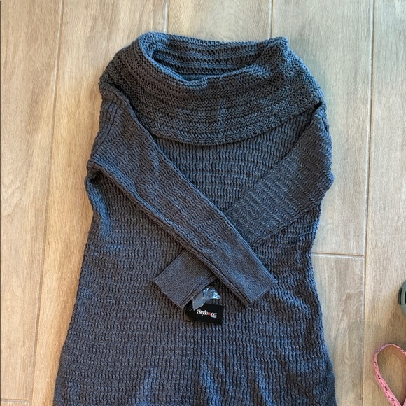 Style & Co. steel Grey Heather Cowl Neck Sweater NWT PM - Picture 12 of 15
